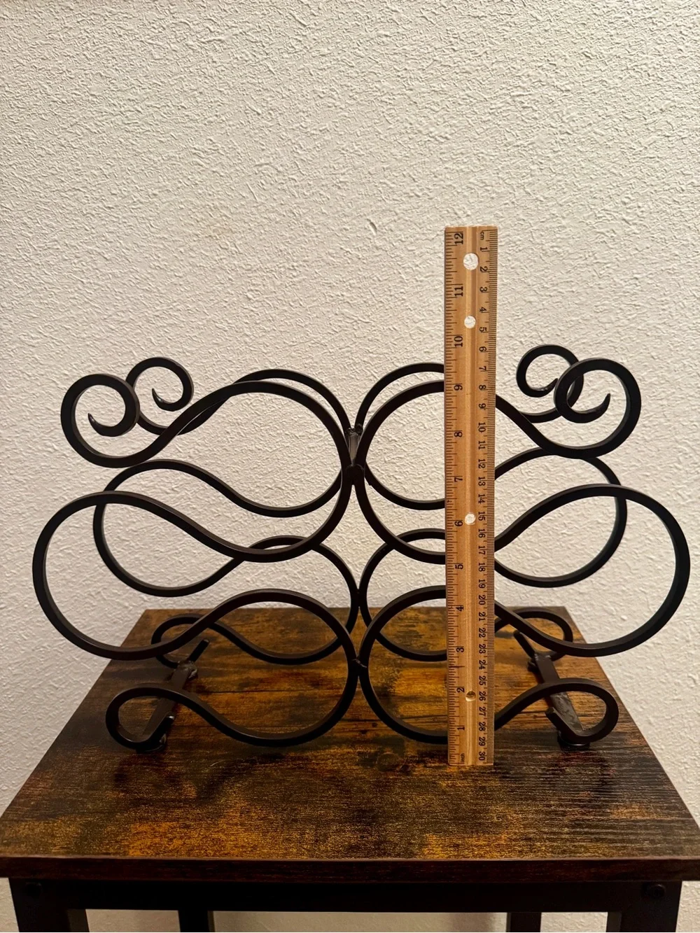 Vintage Metal Scrollwork 6 Bottle Wine Rack or Towel Holder
